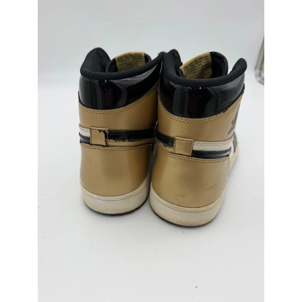 Nike Air Jordan 1 Retro High OG Gold Toe Black White 861428-007 Mens 10.5